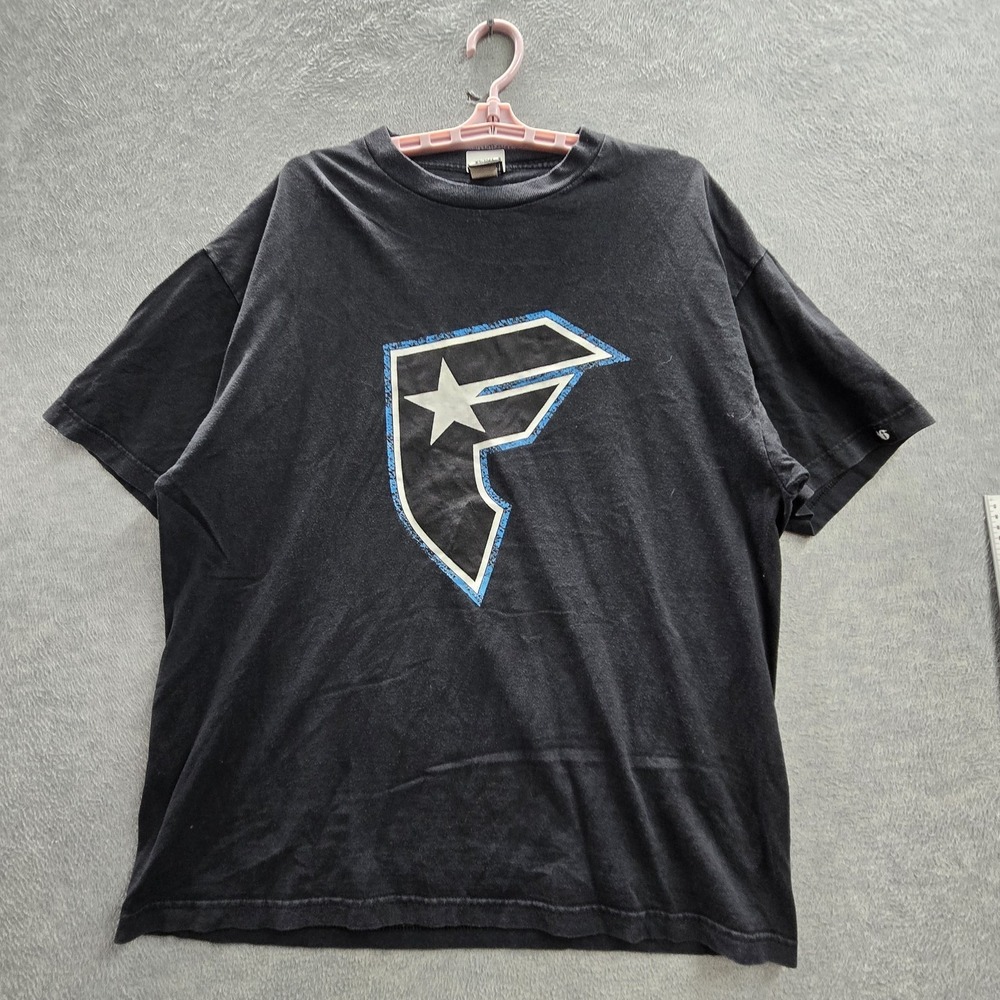 VINTAGE Famous Stars & Straps Men Shirt XL Black Graphic Big Logo Streetwear Y2K